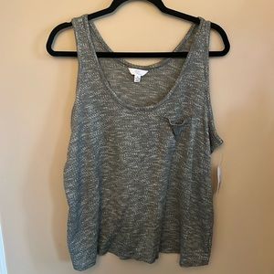 Women’s Time and Tru Gray Knit Tank Top, NWT